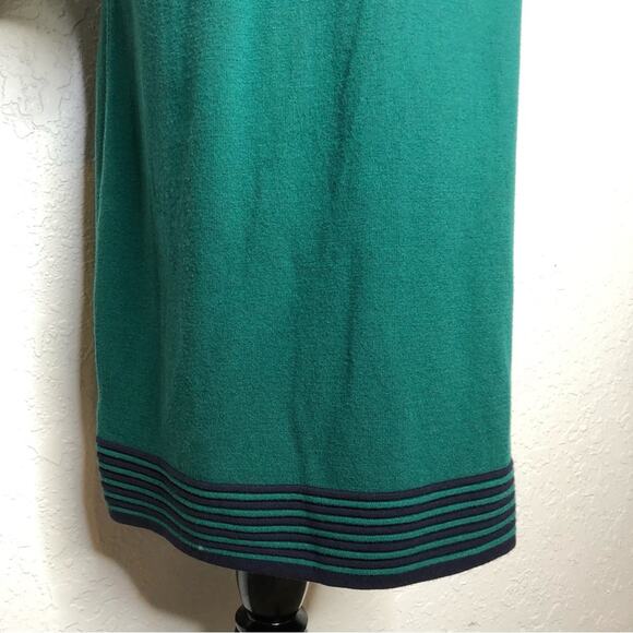 Boden green navy blue striped trim sweater shift dress size 16 - Picture 11 of 16